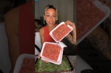 Sausage and green bean alfredo sheet pan dinner #sheetpandinner #food #keto #lowcarb #cookwithbrooke