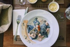 [i ate] pasta with shrimp