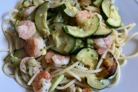 Shrimp, zucchini and lemon spaghetti