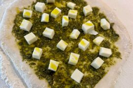 48 hour Poolish w/ pesto mozz& evoo