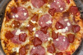 Pepperoni, salami, goat cheese