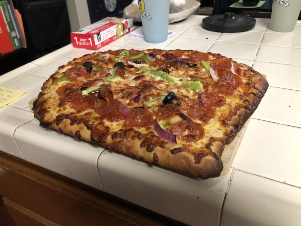 Pizza for dinner?  Of course why not (12th pizza made so far)!