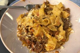Braised short rib ragú with Pappardelle