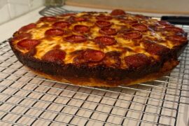 Cast iron pan pizza for dinner