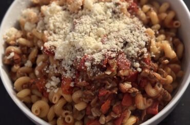 Cavatappi alla Boscaiola courtesy of Giuliano Hazan