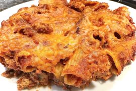 Sausage Mushroom No Boil Baked Ziti 😋😋