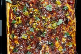 Gramma style sausage and hot vinegar peppers