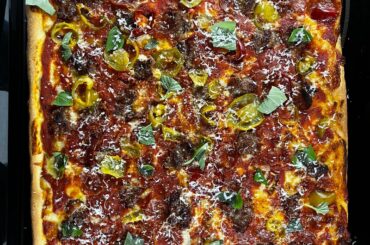 Gramma style sausage and hot vinegar peppers