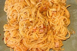 Today’s lunch 🍝Creamy tomato with crispy bacon