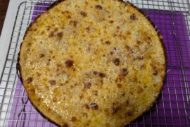 Bar style 3 cheese pizza with garlic white sauce