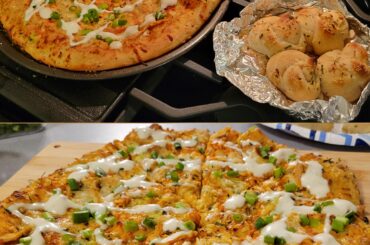 Buffalo Chicken Pizza (and garlic knots)