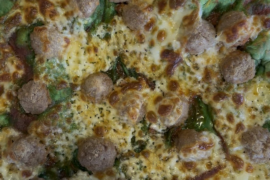 For those that didn’t want corned beef or green eggs and ham, green meatball pizza