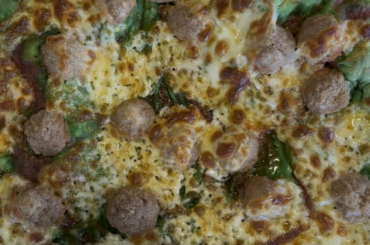 For those that didn’t want corned beef or green eggs and ham, green meatball pizza