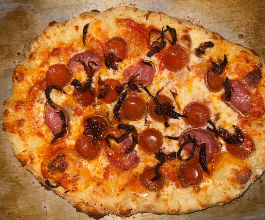 First Attempt making pizza apartment oven