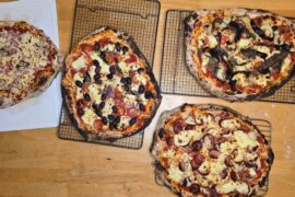 Pizza tonight- 50 hour dough, one dairy free