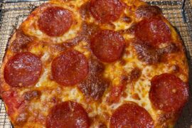 Pie pan pizza. 48 hour dough.