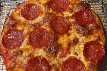 Pie pan pizza. 48 hour dough.