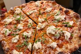 Vodka sauce, mozzarella, burrata, hot honey, basil