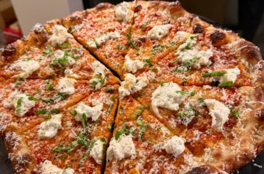 Vodka sauce, mozzarella, burrata, hot honey, basil