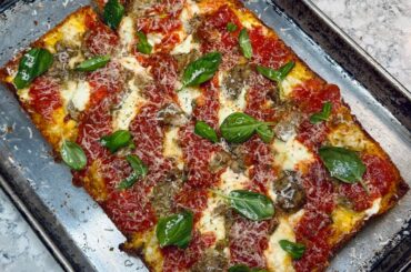 Detroit Style Meatball Pizza