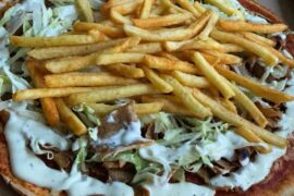 Typical Swedish kebab pizza from my local spot