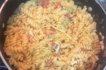 Fusilli with sausage and cheese :) my mom’s recipe