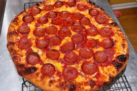 Pepperoni, smoked sausage and onion.
