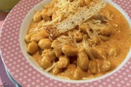 Potato gnocchi with creamy tomato sauce and parmesan