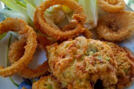 Anelli di cipolla & Frittelle di zucchina