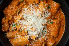 Spicy Italian sausage rigatoni pasta