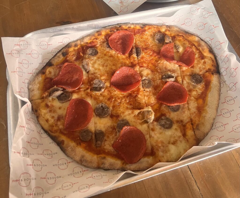 My favorite ‘meaty’ pizza in Kenya.