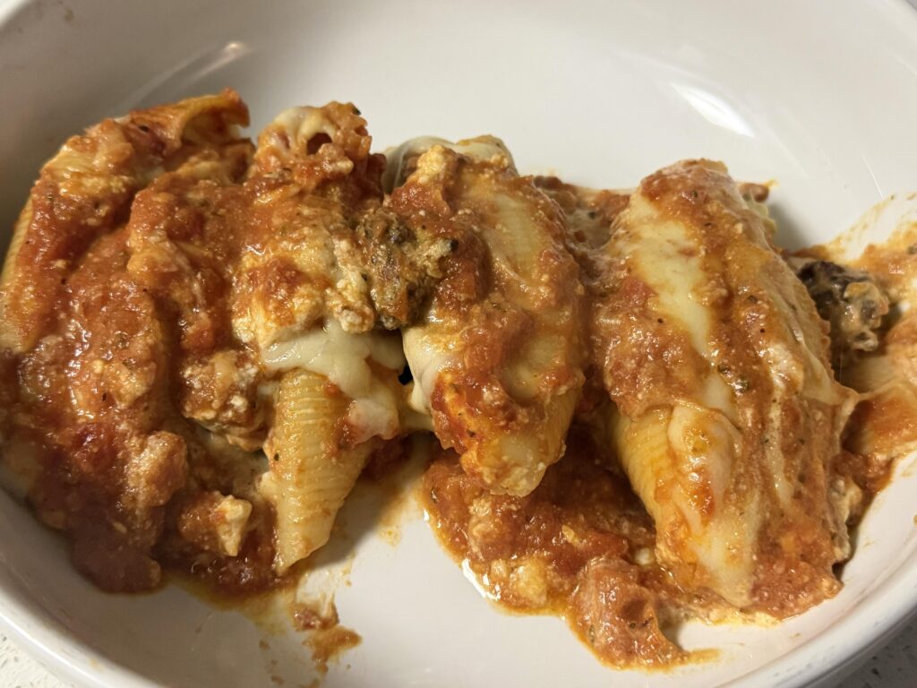 Cheese and sausage stuffed shells