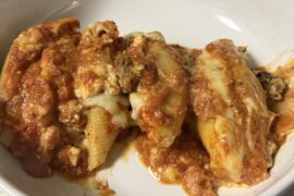 Cheese and sausage stuffed shells