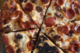 12” pan pepperoni, sausage, onion