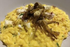 [homemade] Risotto carciofi zafferano caprino