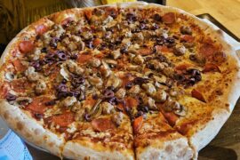 18" pie from local joint, generous sausage!