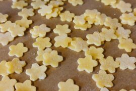 Homemade sourdough soup pasta flowers🌸💛