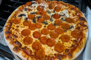 Friday night pepperoni half mushroom