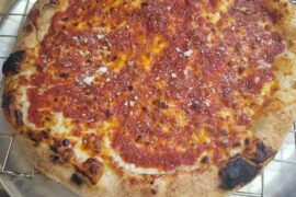 Pizzas From This Past Sunday: Provolone Slices W/Sauce on Top & "Chicken Parm"