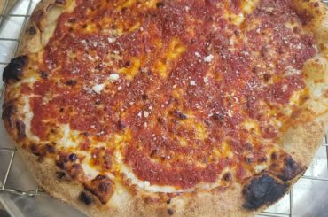 Pizzas From This Past Sunday: Provolone Slices W/Sauce on Top & "Chicken Parm"