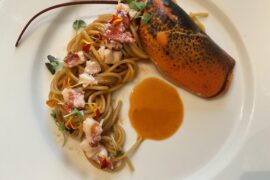 Spaghetti with lobster.