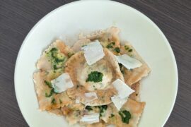 Spelt ravioli with Wild Garlic Pesto