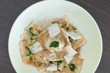 Spelt ravioli with Wild Garlic Pesto