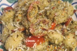 Gnocchi with pesto and cherry tomatoes