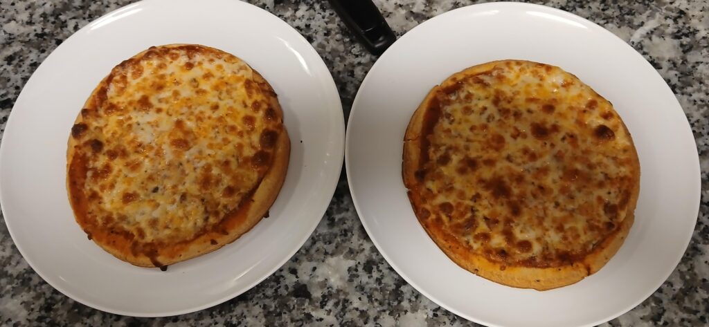 Couple of mini cheese pizza for the kids