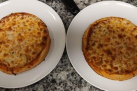 Couple of mini cheese pizza for the kids