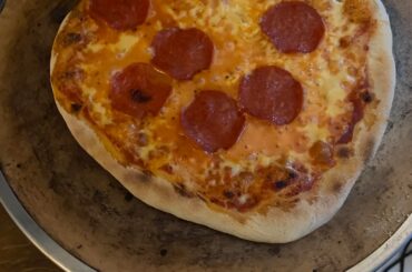 Pizza made in a small oven at home