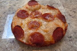 Halved the dough on my personal pan pizzas, and provided some inside pics