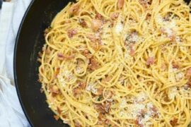 I made this creamy [Bacon Pasta] for dinner and it turned out amazing