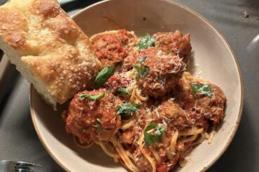 Homemade Spaghetti and Meatballs! (Bonus: Homemade focaccia)